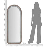 Specchio da Muro Velluto Grigio cm 60X4X160 - EMILY VELLUTOREMA