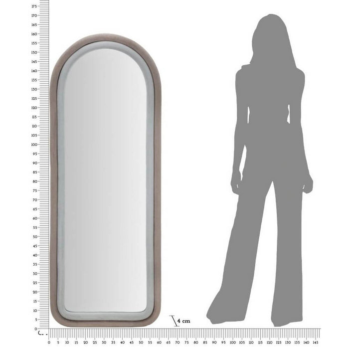 Specchio da Muro Velluto Grigio cm 60X4X160 - EMILY VELLUTOREMA
