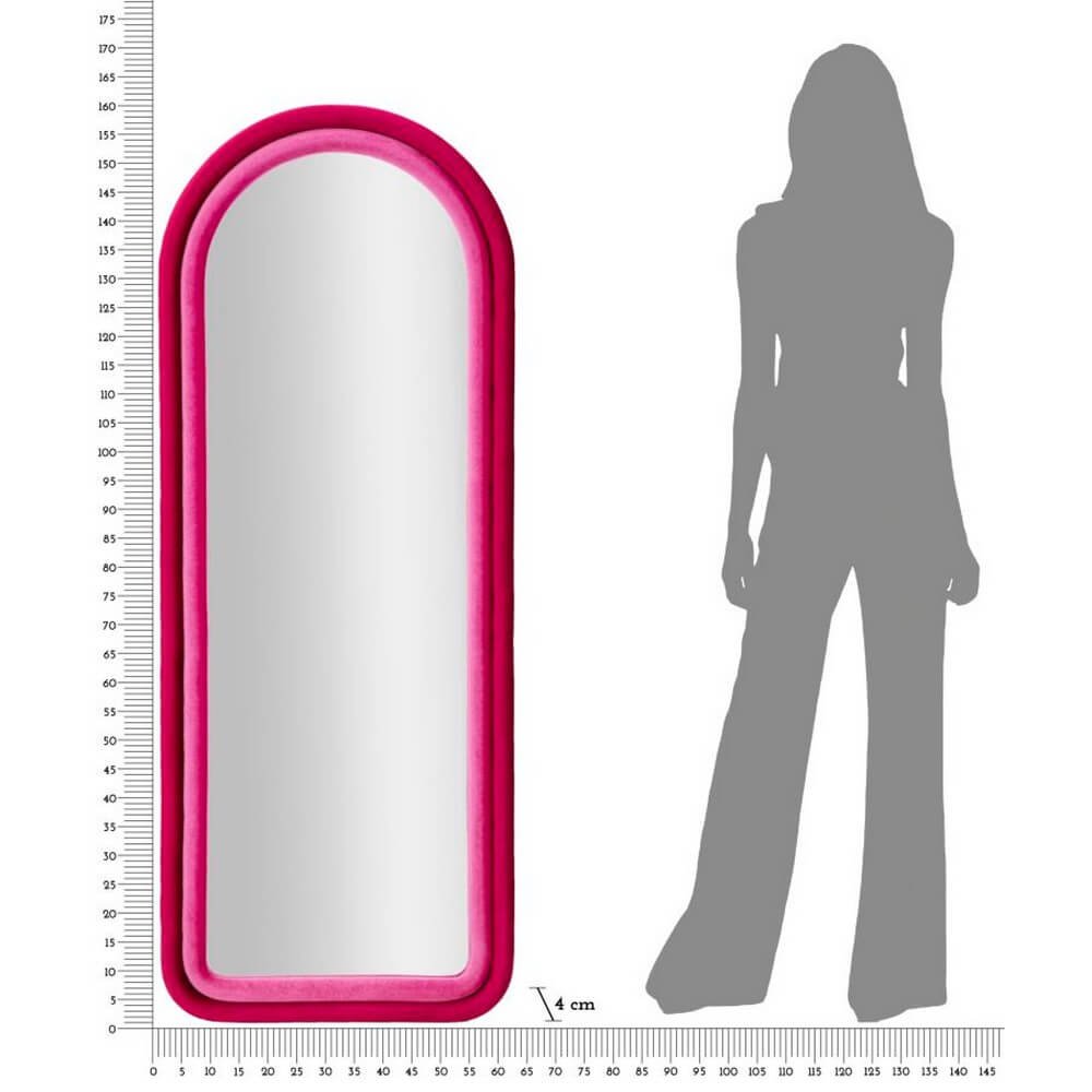 Specchio da Muro Velluto Fuxia cm 60X4X160 - EMILY VELLUTOLU