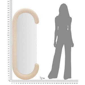 Specchio da Muro Velluto Crema cm 60X7X160 - CLOE VELLUTOREMA