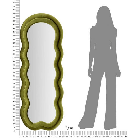 Specchio da Muro Velluto Verde cm 60X4X160 - CHANTAL VELLUTO ROSA