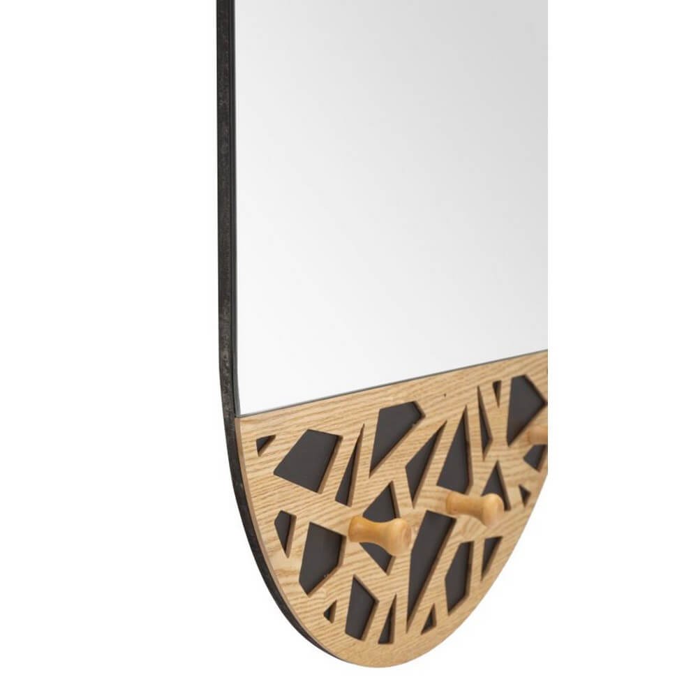 Specchio da Muro con Appendiabiti Carv 60x90 cm - TERRY