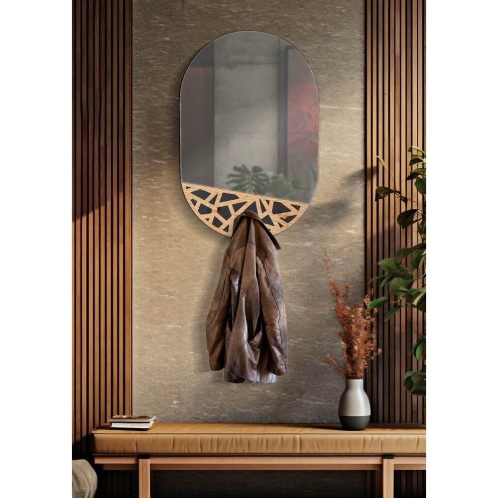 Specchio da Muro con Appendiabiti Carv 60x90 cm - TERRY