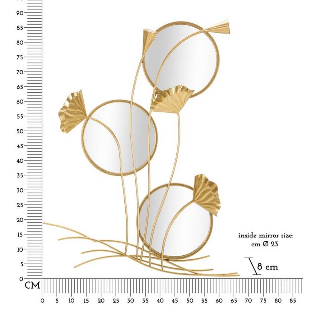 Specchio da Muro Triplo Fiore 65x88 cm - TRIPLE FLOW