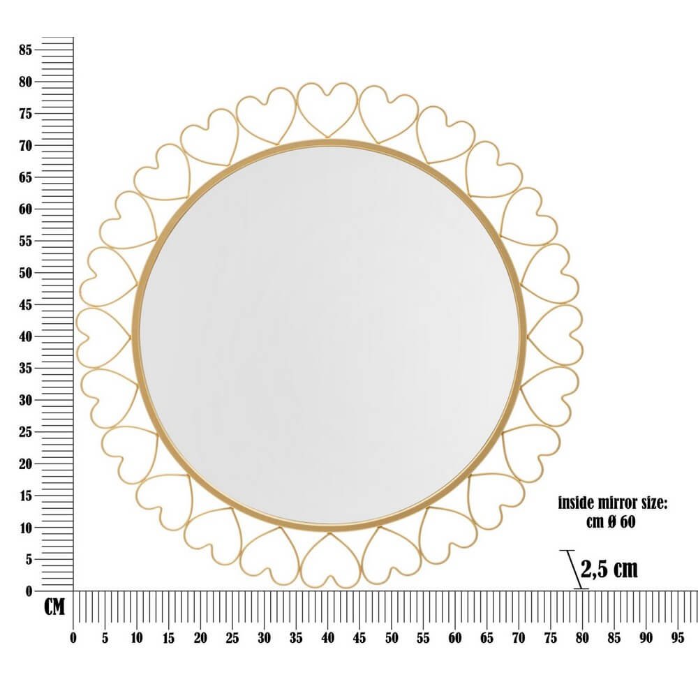 Specchio Cuori diam 80 cm - HEARTS