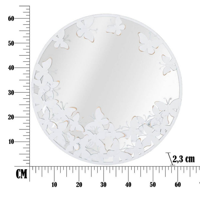 Specchio Rotondo Farfalla Bianca diam 62,5 cm - WHITE