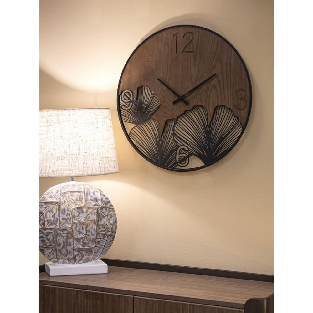 Orologio da Muro Super Legno/Foglia diam 60 cm - SUPER WOOD/LEAF