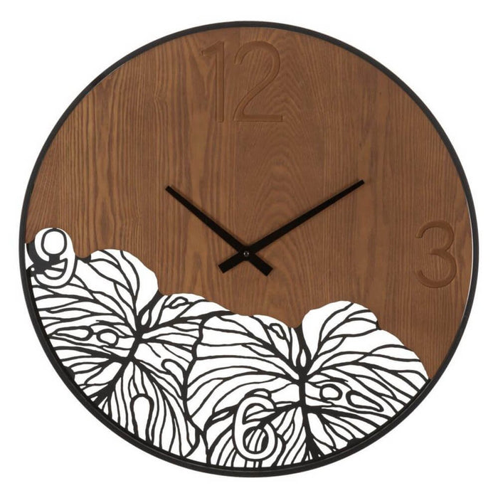 Orologio da Muro Legno/Foglia diam 60 cm - WOOD/LEAF