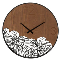 Orologio da Muro Legno/Foglia diam 60 cm - WOOD/LEAF
