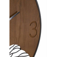 Orologio da Muro Legno/Foglia diam 60 cm - WOOD/LEAF