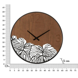 Orologio da Muro Legno/Foglia diam 60 cm - WOOD/LEAF