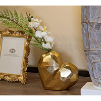 Vaso Motivo Cuore cm 19X9X18 - HEART GOLD