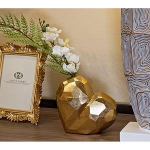 Vaso Motivo Cuore cm 19X9X18 - HEART GOLD