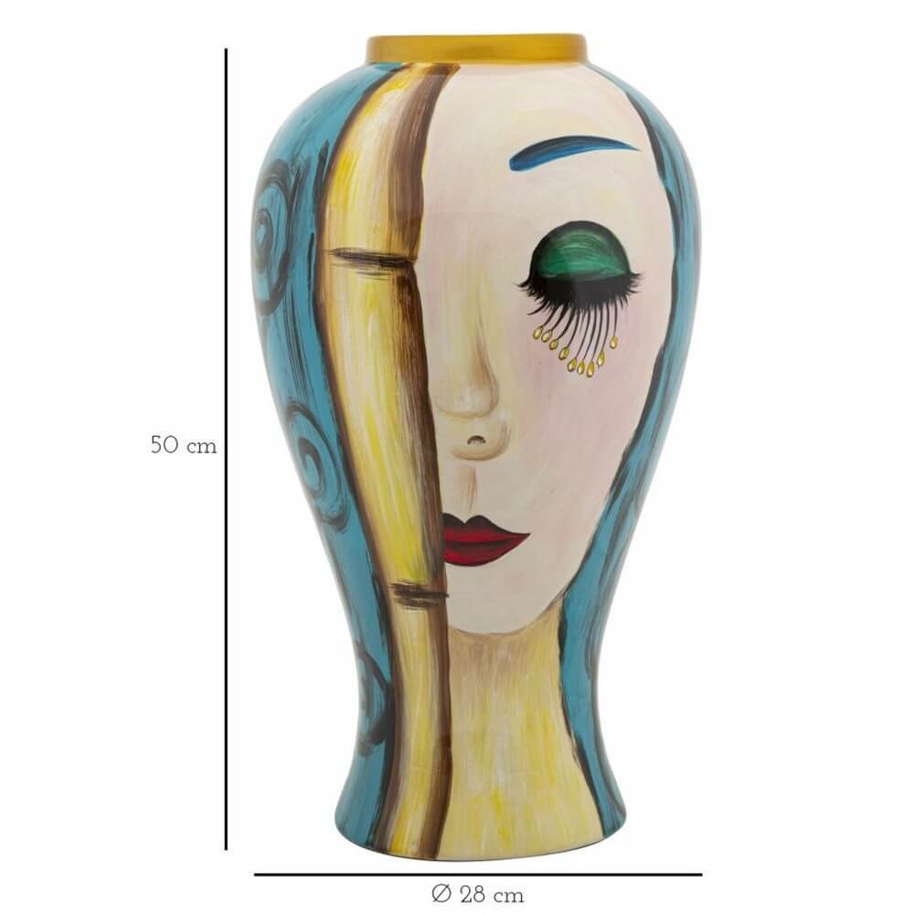 Vaso Ceramica Volto Grande cm diam 28X50 - ART FACE