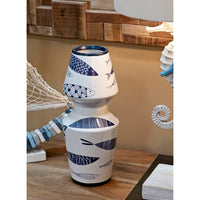 Vaso Ceramica Doppio Pesci cm diam 14X34 - FISH DOUBLE