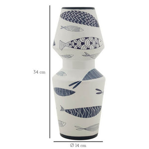 Vaso Ceramica Doppio Pesci cm diam 14X34 - FISH DOUBLE