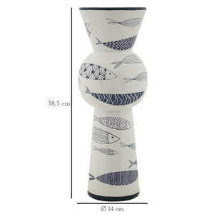 Vaso Ceramica Alto Pesci cm diam 14X38,5 - FISH TALL