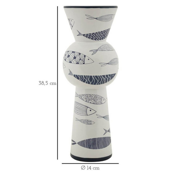 Vaso Ceramica Alto Pesci cm diam 14X38,5 - FISH TALL