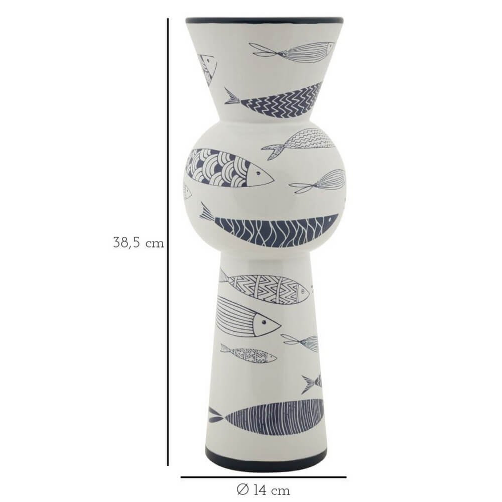 Vaso Ceramica Alto Pesci cm diam 14X38,5 - FISH TALL