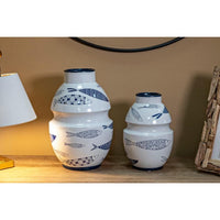 Vaso Ceramica Piccolo Pesci cm diam 15X24 - FISH