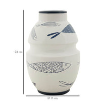 Vaso Ceramica Piccolo Pesci cm diam 15X24 - FISH
