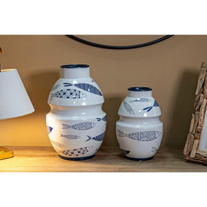 Vaso Ceramica Grande Pesci cm diam 21X31 - FISH