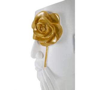 Vaso Volto con Fiore cm 14X13X27 - FACEON FIORE