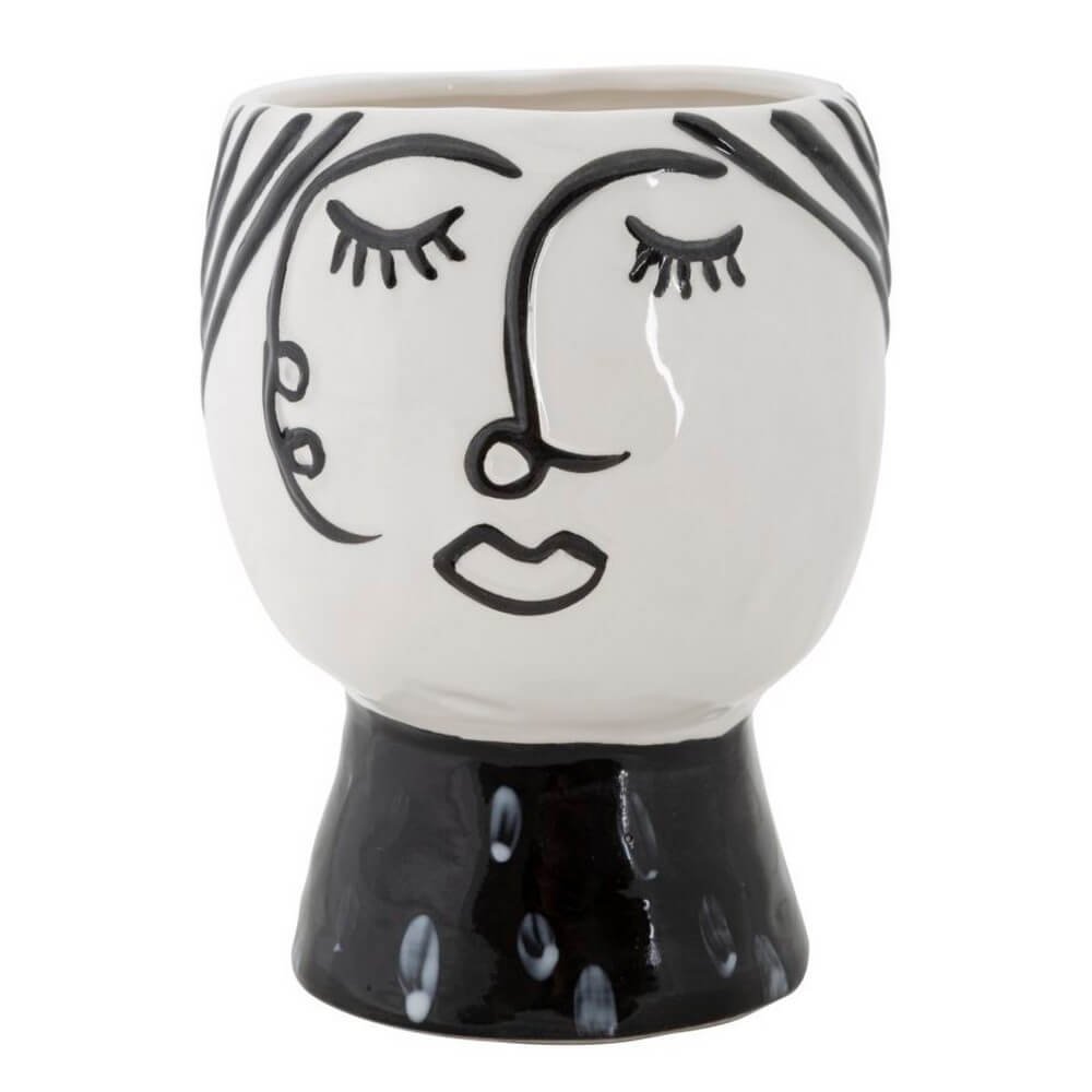 Vaso Volto con Motivo cm Ø 14X18,2 - POT FACE