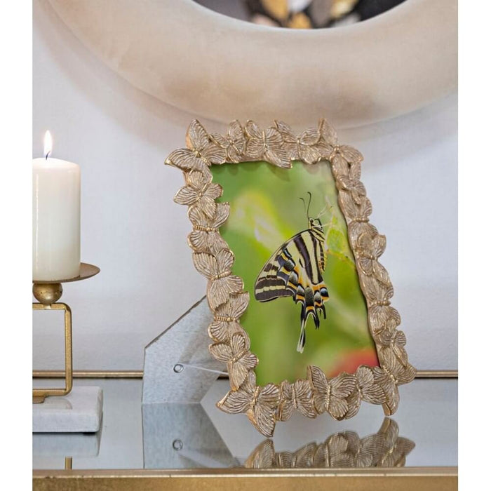 Cornice Farfalle Oro Piccola cm 22,3X2,3X27,8 (Interno 15X20) - FARFALLE GOLD PICCOLA