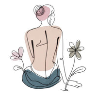 Decorazione Parete Donna con Fiore cm 80X1,3X90 - LADYON FIORE