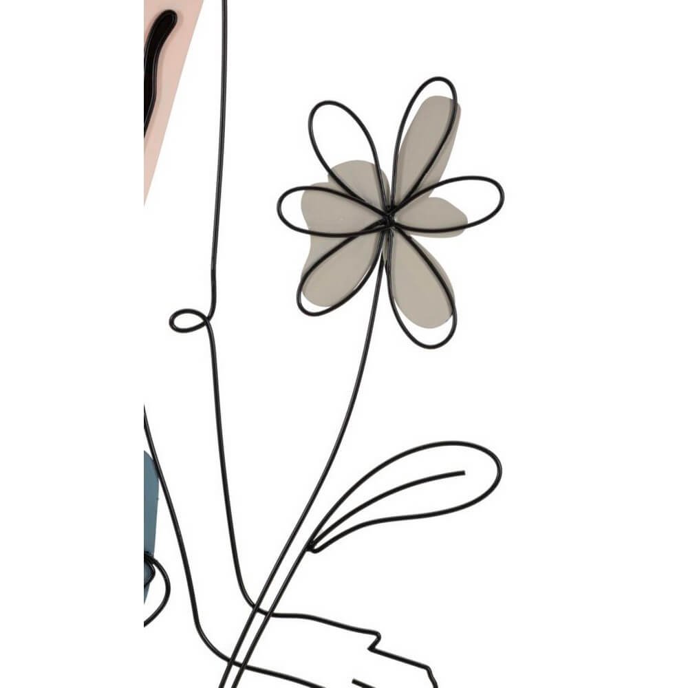 Decorazione Parete Donna con Fiore cm 80X1,3X90 - LADYON FIORE