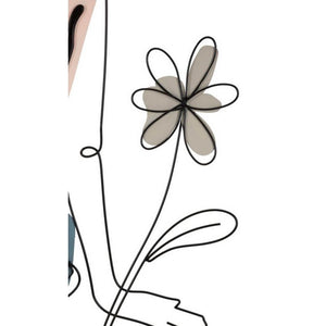 Decorazione Parete Donna con Fiore cm 80X1,3X90 - LADYON FIORE