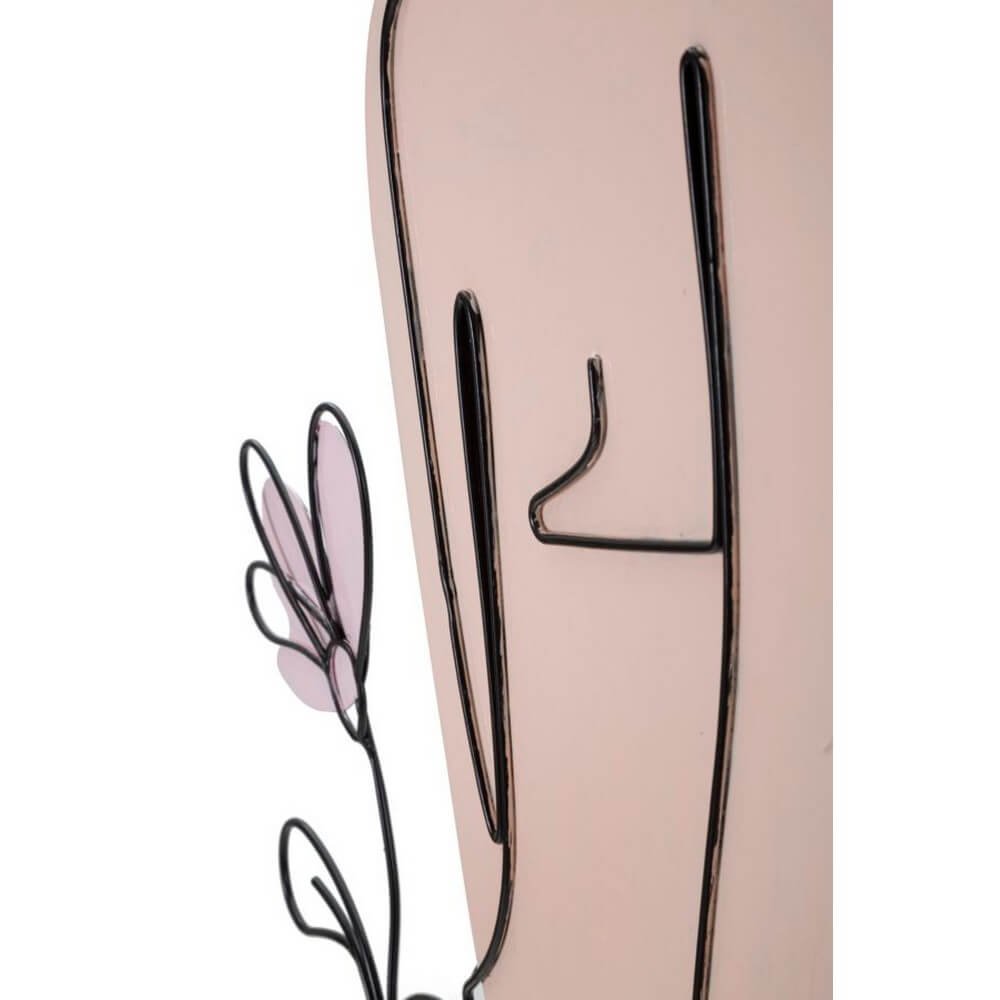 Decorazione Parete Donna con Fiore cm 80X1,3X90 - LADYON FIORE