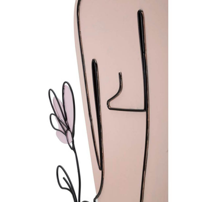 Decorazione Parete Donna con Fiore cm 80X1,3X90 - LADYON FIORE