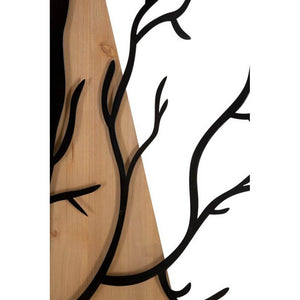 Decorazione Parete Uccelli Ferro e Legno Set 4 Pezzi cm 50X2X200 (50X2X50) - BIRD