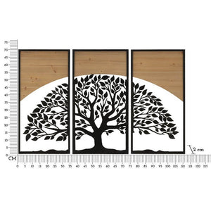 Decorazione Parete Arco Ferro e Legno Set 3 Pezzi cm 105X2X70 (35X2X70) - ARC