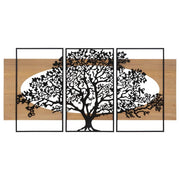 Decorazione Parete Albero Ferro e Legno Set 3 Pezzi cm 176X2X90 - TREE