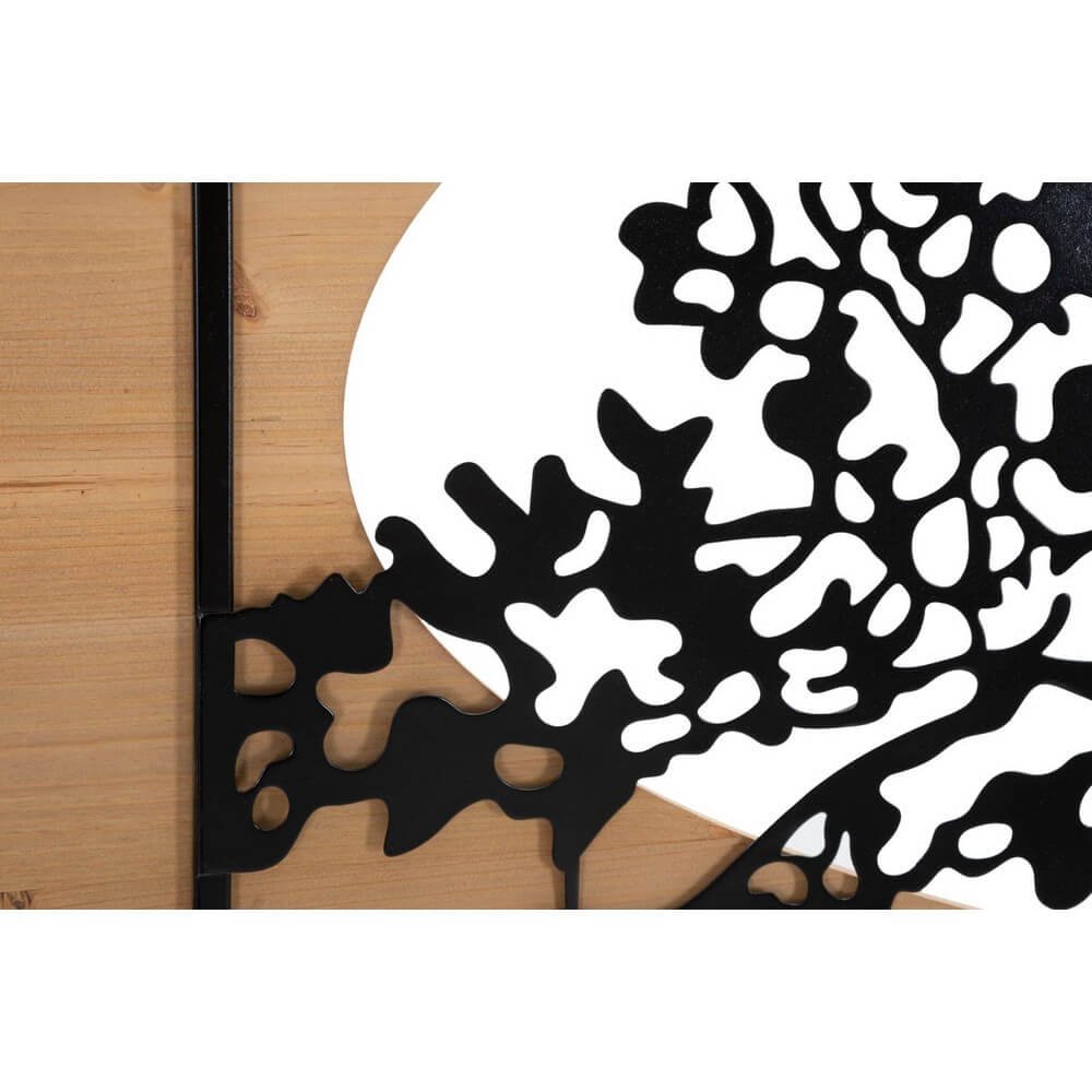 Decorazione Parete Albero Ferro e Legno Set 3 Pezzi cm 176X2X90 - TREE