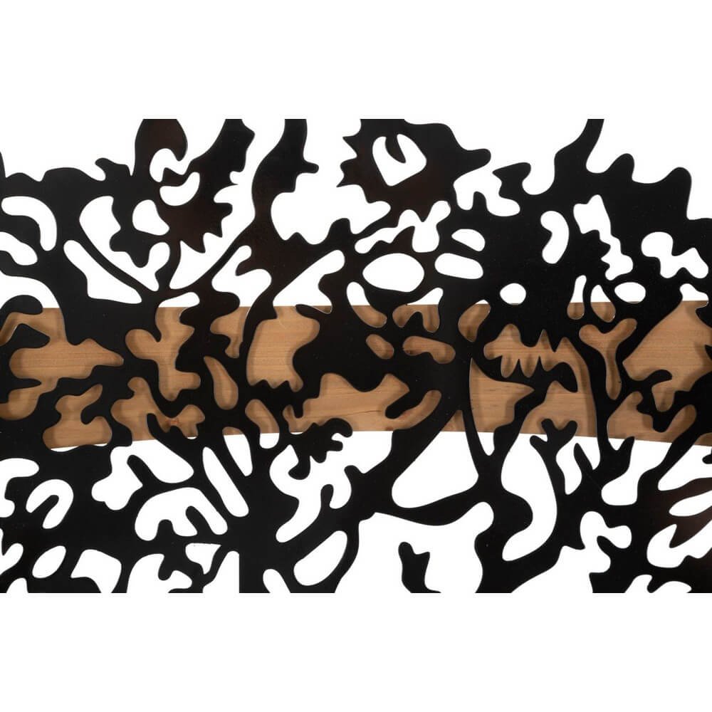 Decorazione Parete Albero Ferro e Legno Set 3 Pezzi cm 176X2X90 - TREE