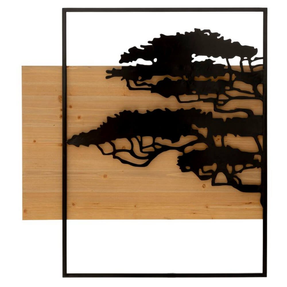 Decorazione Parete Set 3 Pezzi Ferro e Legno cm 204X2X80 - LAGOS