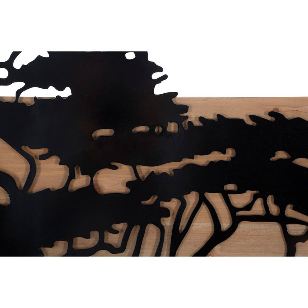 Decorazione Parete Set 3 Pezzi Ferro e Legno cm 204X2X80 - LAGOS