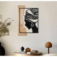 Decorazione Parete Muro Tribale Ferro e Legno cm 53X2X80 - TRIBAL