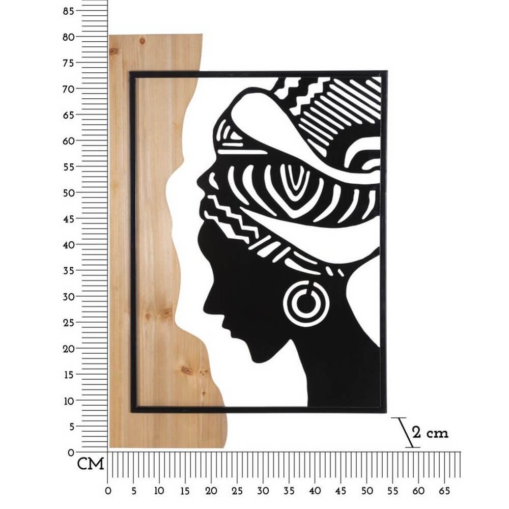 Decorazione Parete Muro Tribale Ferro e Legno cm 53X2X80 - TRIBAL