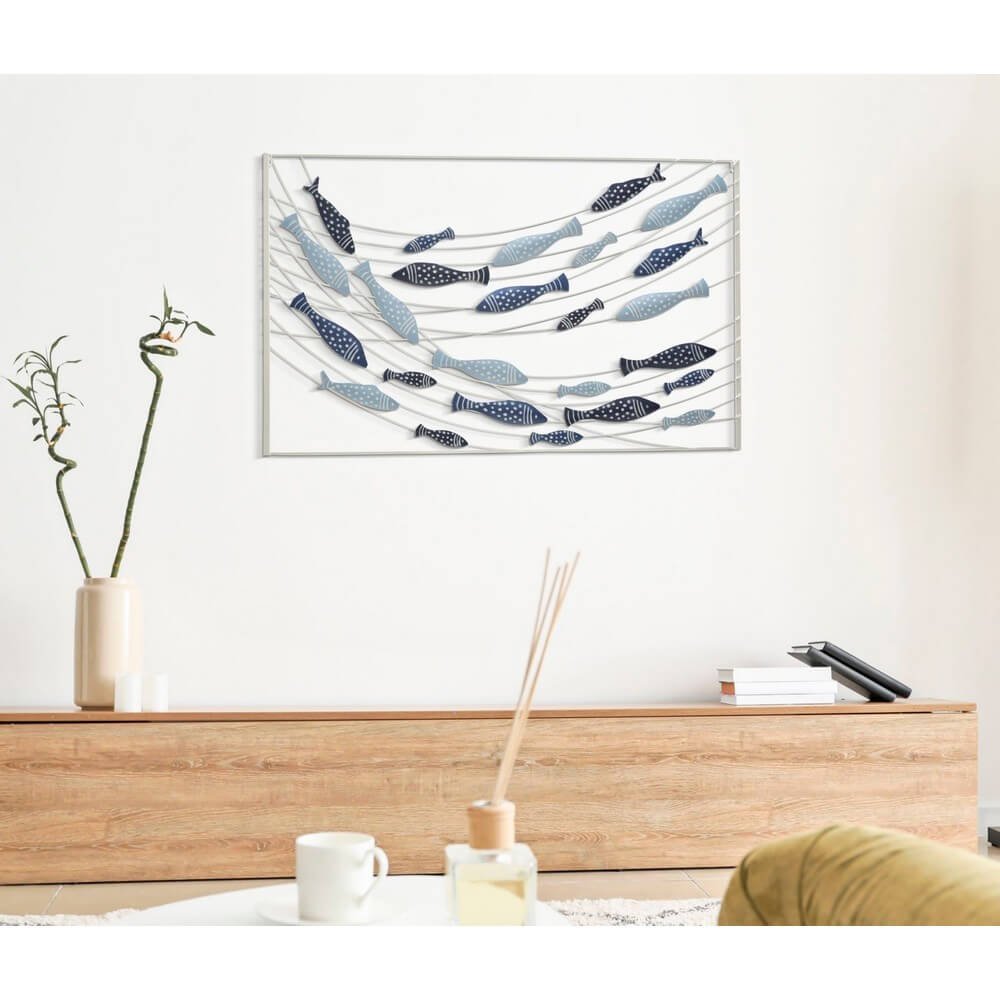 Decorazione Parete Muro Pesci cm 96,5X1,5X61 - PESCI