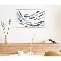 Decorazione Parete Muro Pesci cm 96,5X1,5X61 - PESCI