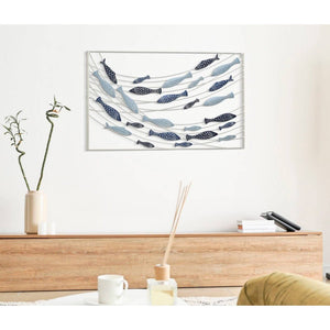 Decorazione Parete Muro Pesci cm 96,5X1,5X61 - PESCI