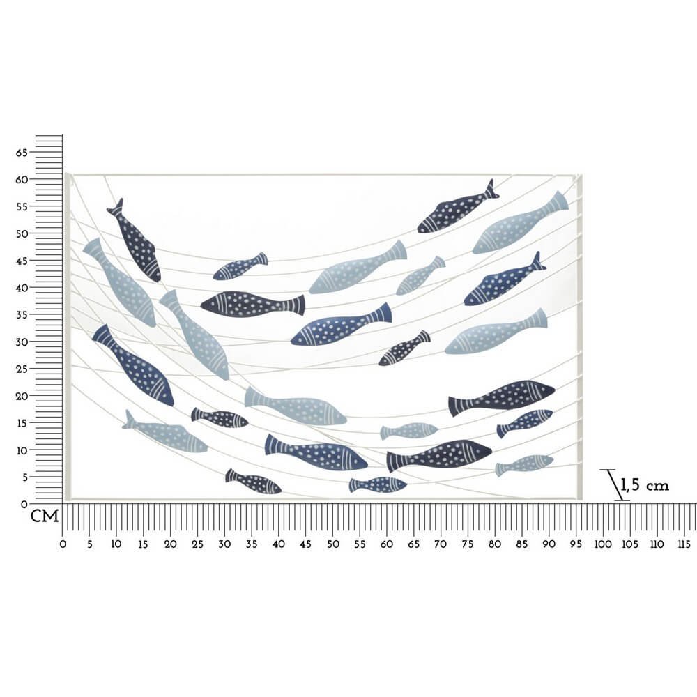 Decorazione Parete Muro Pesci cm 96,5X1,5X61 - PESCI