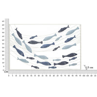 Decorazione Parete Muro Pesci cm 96,5X1,5X61 - PESCI