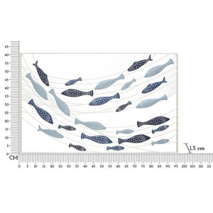 Decorazione Parete Muro Pesci cm 96,5X1,5X61 - PESCI