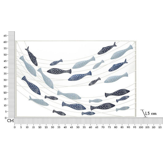 Decorazione Parete Muro Pesci cm 96,5X1,5X61 - PESCI